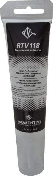 Momentive Performance Materials - 2.8 oz Tube Clear RTV Silicone Joint Sealant - 204.44°F Max Operating Temp, 20 min Tack Free Dry Time, 24 hr Full Cure Time, Series RTV100 - Benchmark Tooling