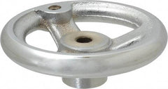 Gibraltar - 4", 3 Spoke Offset Handwheel - 0.622" Bore Diam, 1-1/8" Hub, Cast Iron, Chrome Plated Finish - Benchmark Tooling