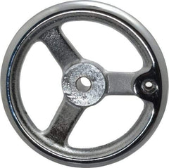 Gibraltar - 6", 3 Spoke Offset Handwheel - 1-3/8" Hub, Cast Iron, Chrome Plated Finish - Benchmark Tooling