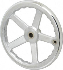 Gibraltar - 10", 5 Spoke Offset Handwheel - 0.622" Bore Diam, 1-7/8" Hub, Cast Iron, Chrome Plated Finish - Benchmark Tooling