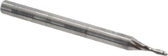OSG - 0.05", 0.156" LOC, 1/8" Shank Diam, 1-1/2" OAL, 2 Flute, Solid Carbide Square End Mill - Single End, Uncoated, Spiral Flute, 30° Helix, Centercutting, Right Hand Cut, Right Hand Flute, Series 492 - Benchmark Tooling