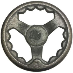 Gibraltar - 6", 3 Spoke Offset Handwheel - 1.4" Hub, Cast Iron, Plain Finish - Benchmark Tooling