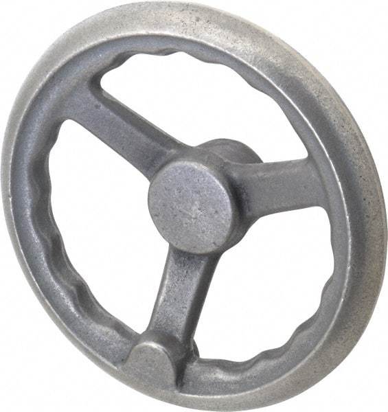 Gibraltar - 8", 3 Spoke Offset Handwheel - 2.44" Hub, Cast Iron, Plain Finish - Benchmark Tooling