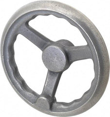 Gibraltar - 8", 3 Spoke Offset Handwheel - 2.44" Hub, Cast Iron, Plain Finish - Benchmark Tooling