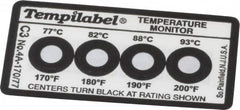 Tempil - 77/82/88/93°C Temp Indicating Label - 4 Ratings - Benchmark Tooling