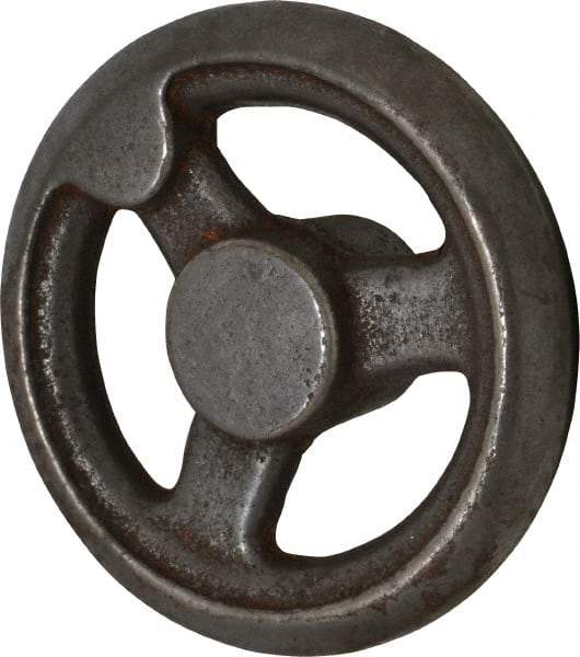 Gibraltar - 4", 3 Spoke Straight Handwheel - 1.2" Hub, Cast Iron, Plain Finish - Benchmark Tooling