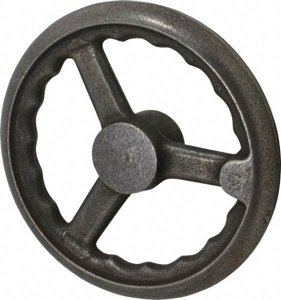 Gibraltar - 8", 3 Spoke Straight Handwheel - 1.8" Hub, Cast Iron, Plain Finish - Benchmark Tooling