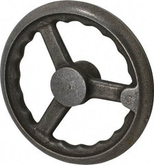Gibraltar - 8", 3 Spoke Straight Handwheel - 1.8" Hub, Cast Iron, Plain Finish - Benchmark Tooling