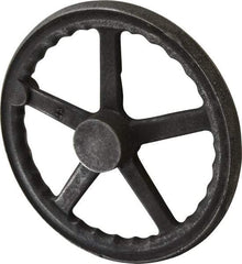 Gibraltar - 12", 3 Spoke Straight Handwheel - 2.4" Hub, Cast Iron, Plain Finish - Benchmark Tooling