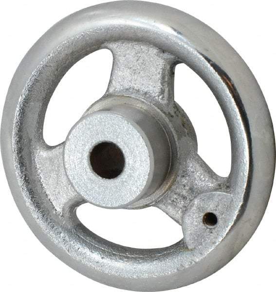 Gibraltar - 3", 3 Spoke Straight Handwheel - 1.1" Hub, Cast Iron, Chrome Plated Finish - Benchmark Tooling