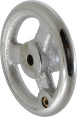 Gibraltar - 4", 3 Spoke Straight Handwheel - 1.2" Hub, Cast Iron, Chrome Plated Finish - Benchmark Tooling