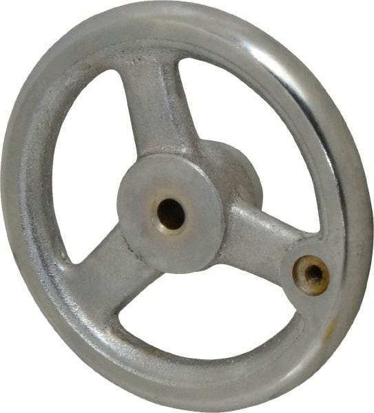 Gibraltar - 5", 3 Spoke Straight Handwheel - 1.4" Hub, Cast Iron, Chrome Plated Finish - Benchmark Tooling