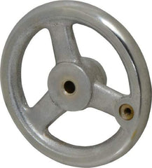 Gibraltar - 5", 3 Spoke Straight Handwheel - 1.4" Hub, Cast Iron, Chrome Plated Finish - Benchmark Tooling