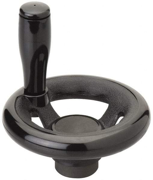 Value Collection - 3", 3 Spoke Offset Handwheel with Revolving Handle - Plastic, Plain Finish - Benchmark Tooling