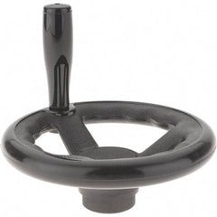 Value Collection - 5", 3 Spoke Offset Handwheel with Revolving Handle - Plastic, Plain Finish - Benchmark Tooling