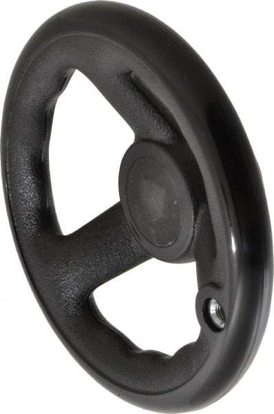 Value Collection - 5-1/2", 3 Spoke Offset Handwheel with Revolving Handle - Plastic, Plain Finish - Benchmark Tooling