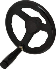 Value Collection - 6-1/4", 3 Spoke Offset Handwheel with Revolving Handle - Plastic, Plain Finish - Benchmark Tooling