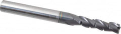 ProMax - 7/32" Diam, 3/4" LOC, 3 Flute Solid Carbide Roughing & Finishing Corner Radius End Mill - AlTiN Finish, 2-1/2" OAL, 1/4" Shank Diam, Straight Shank, 35° Helix, Centercutting, Regular Length - Benchmark Tooling
