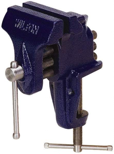 Wilton - 3" Jaw Width x 2-1/2" Jaw Opening Capacity, 2-5/8" Throat Depth, Bench & Pipe Combination Vise - 3/8" Max Pipe Capacity, Stationary Base, Clamp-On Attachment, Cast Iron - Benchmark Tooling