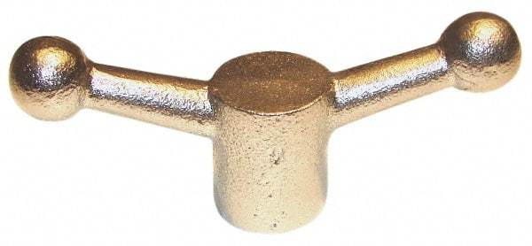 Gibraltar - 2 Offset Arms, 0.624" Hole, Zinc Plated, Reamed Speed Handle - 2-1/2" High, 9/16" Arm Diam, 1-3/8" Hub Diam, 7/8" Ball Diam - Benchmark Tooling