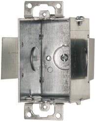 Cooper Crouse-Hinds - 1 Gang, (4) 1/2" Knockouts, Steel Rectangle Switch Box - 3" Overall Height x 2" Overall Width x 2-1/2" Overall Depth - Benchmark Tooling