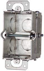 Cooper Crouse-Hinds - 1 Gang, (3) 1/2" Knockouts, Steel Rectangle Switch Box - 3" Overall Height x 2" Overall Width x 2-1/2" Overall Depth - Benchmark Tooling