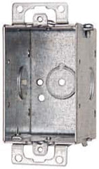 Cooper Crouse-Hinds - 1 Gang, (5) 1/2" Knockouts, Steel Rectangle Switch Box - 3" Overall Height x 2" Overall Width x 2-1/2" Overall Depth - Benchmark Tooling