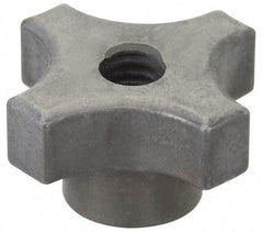 Made in USA - 1-1/8" Diam, 1/4-20 Thread, 5/8" High, Cast Steel, Cadmium Plated, Quick Acting Hand Knob - 9/16" Hub Diam, 17/64" Quick Release Distance, 5/16" Hub Height, 5/16" Head Height - Benchmark Tooling