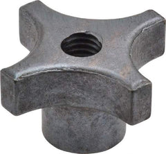 Made in USA - 1-1/2" Diam, 5/16-18 Thread, 7/8" High, Cast Steel, Cadmium Plated, Quick Acting Hand Knob - 11/16" Hub Diam, 21/64" Quick Release Distance, 1/2" Hub Height, 3/8" Head Height - Benchmark Tooling