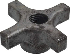 Made in USA - 3" Diam, 5/8-11 Thread, 1-1/4" High, Cast Steel, Cadmium Plated, Quick Acting Hand Knob - 1-1/4" Hub Diam, 41/64" Quick Release Distance, 5/8" Hub Height, 5/8" Head Height - Benchmark Tooling