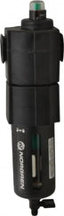 Norgren - 1/2" Port Coalescing Filter - Polycarbonate Bowl, Manual Drain, 150 Max psi, 0.01 Micron Rating, 3.15" Wide x 11.4" High - Benchmark Tooling