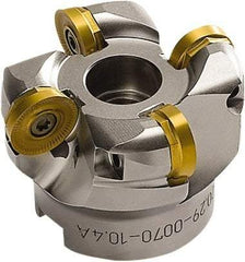 Seco - 3" Cut Diam, 0.394" Max Depth, 1" Arbor Hole, 4 Inserts, RP.. 2006 Insert Style, Indexable Copy Face Mill - 5,100 Max RPM, 2" High, Through Coolant - Benchmark Tooling