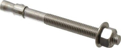 Red Head - 1/2" Diam, 1/2" Drill, 5-1/2" OAL, Wedge Expansion Concrete Anchor - 316 Stainless Steel, Hex Nut Head, Hex Drive, 3" Thread Length - Benchmark Tooling