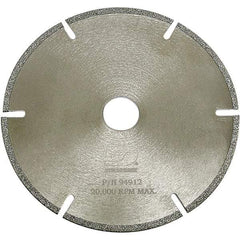 Dynabrade - 4-1/2" Diam, 3/8" Arbor Hole Diam, 6 Tooth Wet & Dry Cut Saw Blade - Diamond-Tipped, Standard Round Arbor - Benchmark Tooling