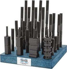 TE-CO - 38 Piece, 1/2-13 Stud, 9/16" T Slot, T Nut & Stud Kit - 7/8" T-Slot Nut Width, 3, 4, 5, 6, 7, 8" Stud Lengths - Benchmark Tooling