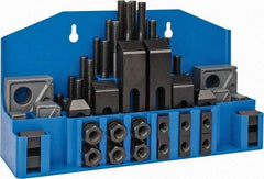 TE-CO - 52 Piece Fixturing Step Block & Clamp Set with 1" Step Block, 5/8" T-Slot, 1/2-13 Stud Thread - 1" Nut Width, 3, 4, 5, 6, 7 & 8" Stud Lengths - Benchmark Tooling