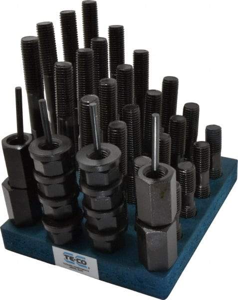 TE-CO - 41 Piece, 3/4-10 Stud, T Nut & Stud Kit - 3, 4, 5, 6, 7, 8" Stud Lengths - Benchmark Tooling