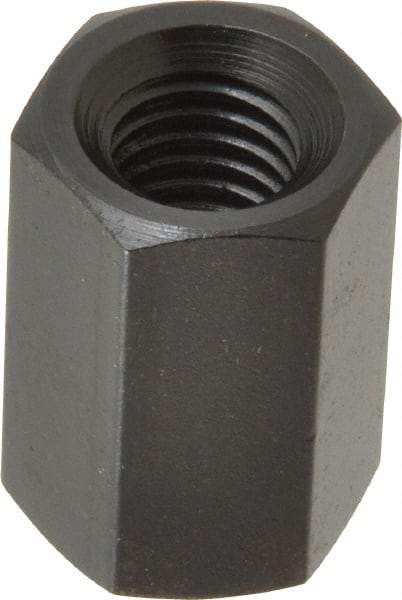 TE-CO - M10x1.50 Metric Coarse, 24mm OAL Steel Standard Coupling Nut - Black Oxide Coated, 16mm Width Across Flats - Benchmark Tooling