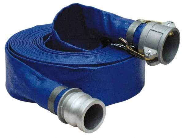 Alliance Hose & Rubber - -5 to 130°F, 2" Inside x 2" Outside Diam, PVC Liquid Suction & Discharge Hose - Blue, 50' Long, 80 psi Working Pressure - Benchmark Tooling