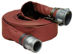 Alliance Hose & Rubber - -5 to 130°F, 4" Inside x 4" Outside Diam, PVC Liquid Suction & Discharge Hose - Brown, 100' Long, 100 psi Working Pressure - Benchmark Tooling