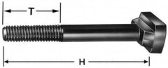 Gibraltar - 1/2-13, 2" Thread Length, 1/2" Slot Width, Black Oxide, Steel T Slot Bolt - 3-1/2" Length Under Head, Grade 5, 7/8" Head Width x 11/32" Head Height - Benchmark Tooling