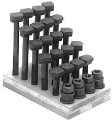 Gibraltar - 28 Piece, 3/4-10, 2 to 6" Length Range, T-Slot Bolt Assortment - 3/4" Slot Width, Grade 8 Steel - Benchmark Tooling