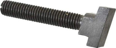 Gibraltar - 1/2-13, 2-1/2" Thread Length, 5/8" Slot Width, Black Oxide, Steel Rotary T Slot Bolt - 3" Length Under Head, Grade 5, 1-1/8" Head Width x 11/32" Head Height - Benchmark Tooling