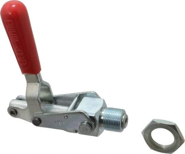 De-Sta-Co - 700 Lb Load Capacity, Mounting Plate Base, Carbon Steel, Standard Straight Line Action Clamp - 0.62" Plunger Diam, Straight Handle - Benchmark Tooling