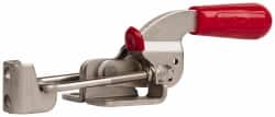 De-Sta-Co - 700 Lb Capacity, Horizontal, U Hook, Flanged Base, Stainless Steel Pull Action Latch Clamp - 1-3/4" Drawing Movement, 6.07" OAL, Threaded U Hook, Straight Handle - Benchmark Tooling