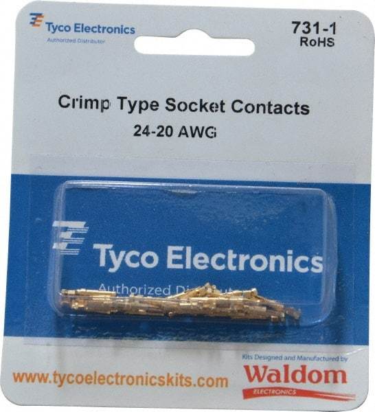 Tyco/Amp - 25 Piece, Socket Contact Connector Kit - 24 to 20 AWG Compatible Wire Size - Benchmark Tooling