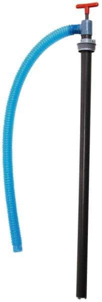 Made in USA - 1-1/4" Outlet, PVC Hand Operated Transfer Pump - 28 oz per Stroke, For Acid - Benchmark Tooling