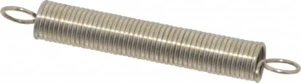 Made in USA - 1/4" OD, 3.01 Lb Max Load, 3-3/16" Max Ext Len, 0.028" Wire Diam Extension Spring - 1.76 Lb/In Rating - Benchmark Tooling