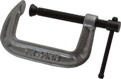 Gibraltar - Light-Duty 2" Max Opening, 1-1/8" Throat Depth, Cast Iron Standard C-Clamp - 400 Lb Capacity, 0" Min Opening, Standard Throat Depth, Malleable Cast Iron Screw - Benchmark Tooling