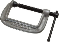 Gibraltar - Light-Duty 2-1/2" Max Opening, 1-7/16" Throat Depth, Cast Iron Standard C-Clamp - 600 Lb Capacity, 0" Min Opening, Standard Throat Depth, Malleable Cast Iron Screw - Benchmark Tooling